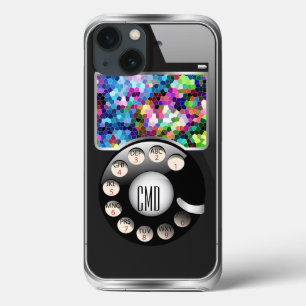 写真おもしろい枠付きレトロダイヤル電話機 iPhone 13ケース