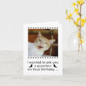 写真おもしろい猫犬ペット誕生日カード カード (黄色い花)