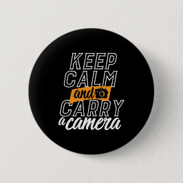 写真おもしろい者保のCalmと運A Camera 缶バッジ