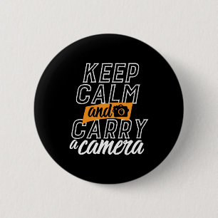 写真おもしろい者保のCalmと運A Camera 缶バッジ