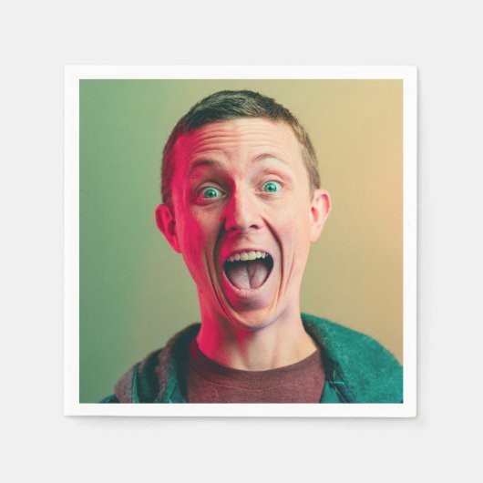 写真おもしろい誕生日祝い スタンダードカクテルナプキン (正面)