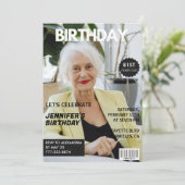 写真おもしろい雑スタイリッシュ誌81歳の誕生日 招待状 (スタンド正面)
