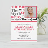 写真おもしろい57歳の誕生日の招待コンテンポラリー 招待状 (スタンド正面)