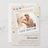 写真おもしろい59歳の誕生日招待状メンズ 招待状 (正面)