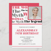 写真おもしろい78歳の誕生日の招待コンテンポラリー 招待状 (正面/裏面)