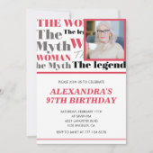 写真おもしろい97歳の誕生日の招待コンテンポラリー 招待状 (正面)