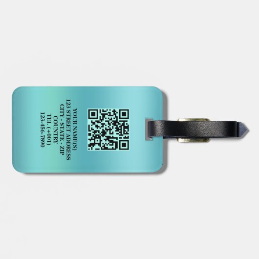 写真おもしろいQRコードロゴビジネス旅行 ラゲッジタグ (裏面横)