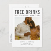 写真おもしろいQRコード予算結婚式の日付の保存 案内ポストカード (正面/裏面)