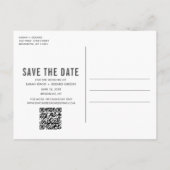 写真おもしろいQRコード予算結婚式の日付の保存 案内ポストカード (裏面)