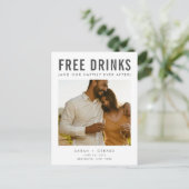 写真おもしろいQRコード予算結婚式の日付の保存 案内ポストカード (スタンド正面)