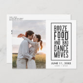 写真おもしろいQRコード結婚式の日付を保存 案内ポストカード (正面/裏面)