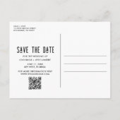 写真おもしろいQRコード結婚式の日付を保存 案内ポストカード (裏面)