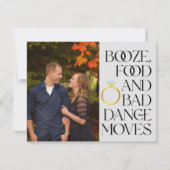 写真おもしろいQRコード結婚式の日付を保存 案内状 (正面)