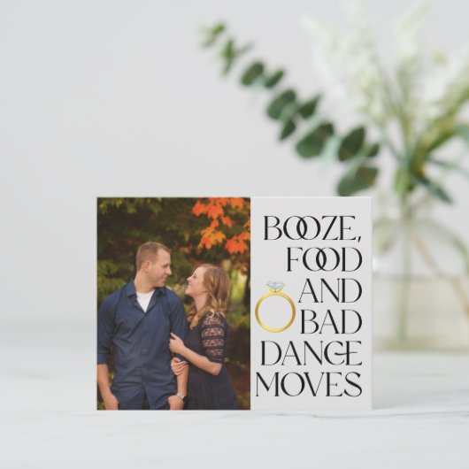 写真おもしろいQRコード結婚式の日付を保存 案内状 (スタンド正面)