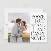 写真おもしろいQRコード結婚式の日付を保存 案内状 (正面)