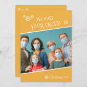 写真おもしろいWe 恋しく思 Your  顔Covid Yellow シーズンカード (正面/裏面)