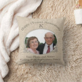 写真およびあなたの文字を持つ記念日のギフトのアイディア クッション (ブランケット)