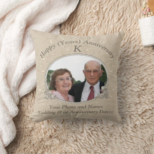 写真およびあなたの文字を持つ記念日のギフトのアイディア クッション (ブランケット)