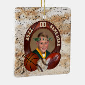 写真およびパーソナライズなスポーツがテーマのオーナメント セラミックオーナメント (右)