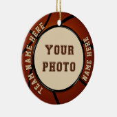 写真およびパーソナライズなバスケットボールのオーナメント セラミックオーナメント (右)