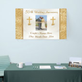 写真およびパーソナライズな第50記念日の旗 横断幕 (トレードショー)