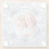 写真およびパーソナライズな第60記念日のコースター ガラスコースター (裏面)