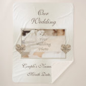 写真およびパーソナライズな結婚式のブランケット シェルパブランケット (正面)