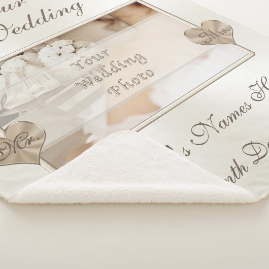 写真およびパーソナライズな結婚式のブランケット シェルパブランケット (3/4)