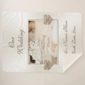 写真およびパーソナライズな結婚式のブランケット シェルパブランケット (正面(横))