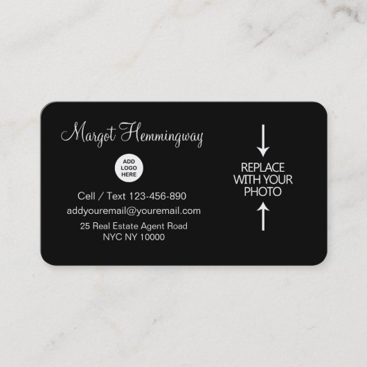 写真およびロゴの不動産の名刺 名刺 (正面)