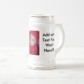 写真および文字を持つカスタムな白人のステイン ビールジョッキ (正面右)