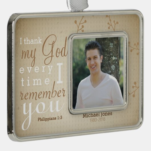 写真および聖なる書物、経典の記念物 シルバープレートフレームオーナメント (右)