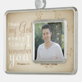 写真および聖なる書物、経典の記念物 シルバープレートフレームオーナメント (左)