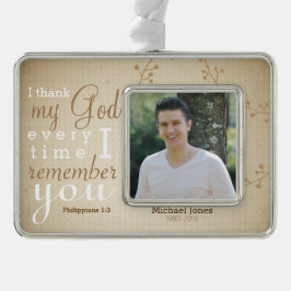 写真および聖なる書物、経典の記念物 シルバープレートフレームオーナメント