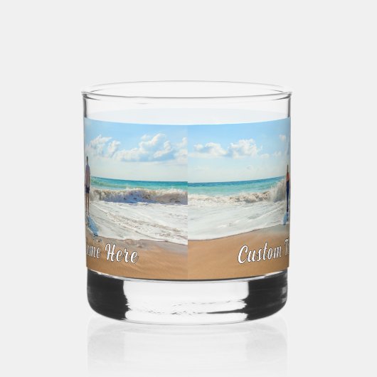 写真お気に入りののカスタム文字名パーソナライズされた ウイスキーグラス (左)