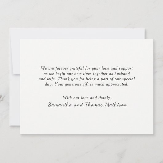 写真お気に入りのの結婚ありがとう サンキューカード (裏面)