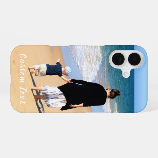 写真お気に入りののiPhoneケースとカスタム文字 iPhone 16ケース (裏面横)