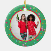 写真お気に入りの写真パーソナライズされた両面 セラミックオーナメント (裏面)