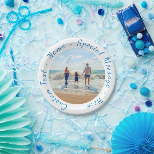 写真お気に入りの紙プレートとカスタム文字 ペーパープレート (パーティー)