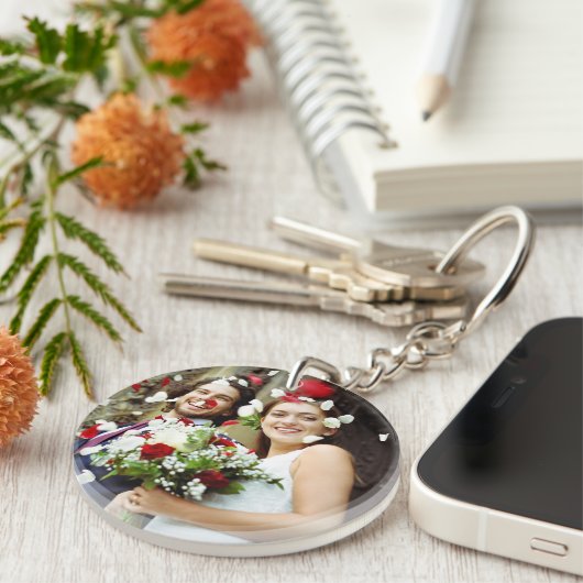 写真お気に入りの結婚の表示 キーホルダー (正面右)