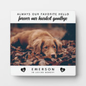 写真お気に入りのHello Harbest Goodbye Dog Memorial フォトプラーク (正面)