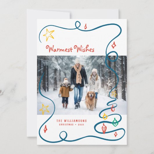 写真お洒落で描かれたクリスマスドードルズハンド シーズンカード (正面)