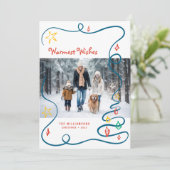 写真お洒落で描かれたクリスマスドードルズハンド シーズンカード (スタンド正面)