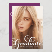 写真お洒落の卒業招待状 招待状 (正面/裏面)