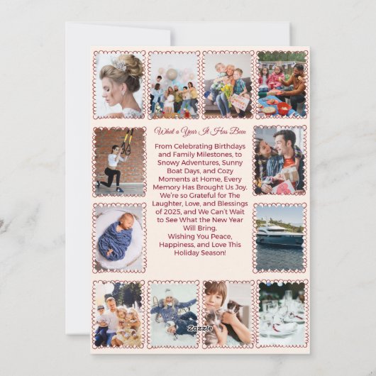 写真お洒落コラージュのクリスマス シーズンカード (裏面)