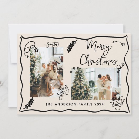 写真お洒落ドードルクリスマス シーズンカード (正面)
