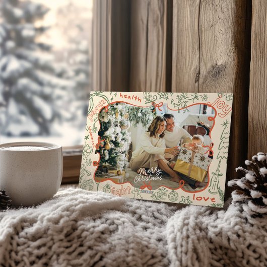 写真お洒落メリークリスマスカード シーズンカード