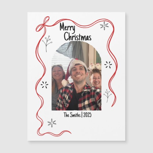 写真お洒落付きドードルクリスマスカード (正面)