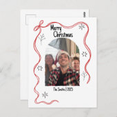 写真お洒落付きドードルクリスマスカード ポストカード (正面/裏面)
