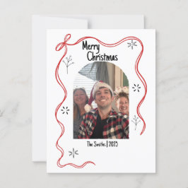 写真お洒落付きドードルクリスマスカード ポストカード